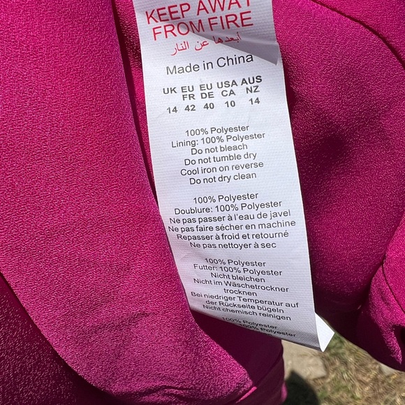 NWT Nasty Gal Crushed Velvet Co-Ord Single Breasted Blazer Pink Size 10 - Picture 7 of 7